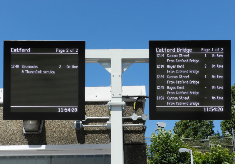 new departure boards at
                                      Catford station