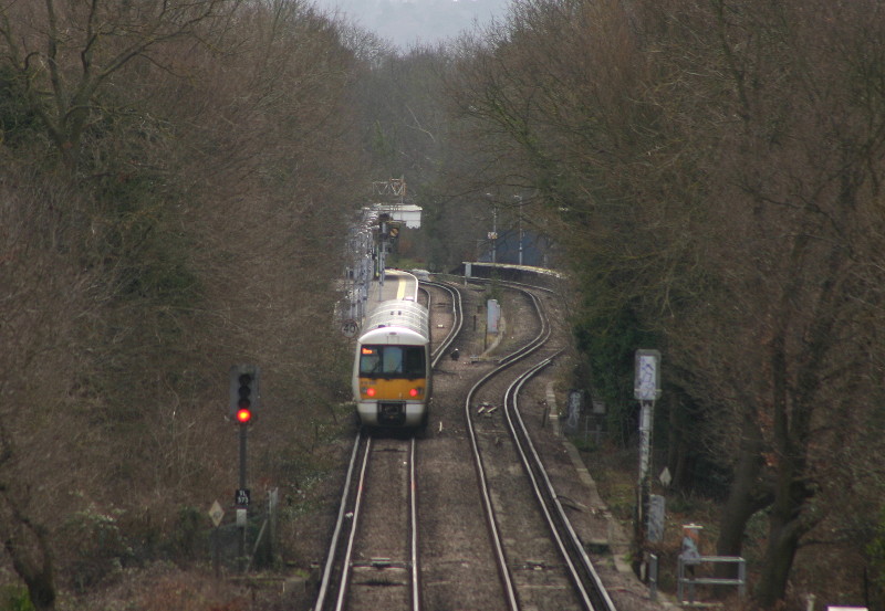 Train
                                      approaching New Beckenham station