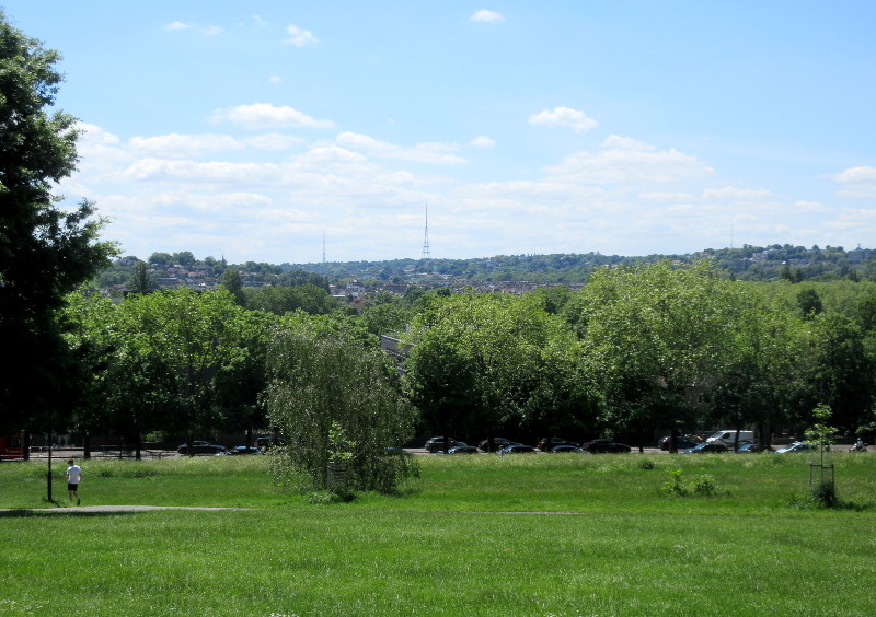 view
                                      south from halfway up Hilly
                                      Fields