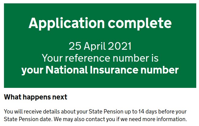 pension
                                      applied for