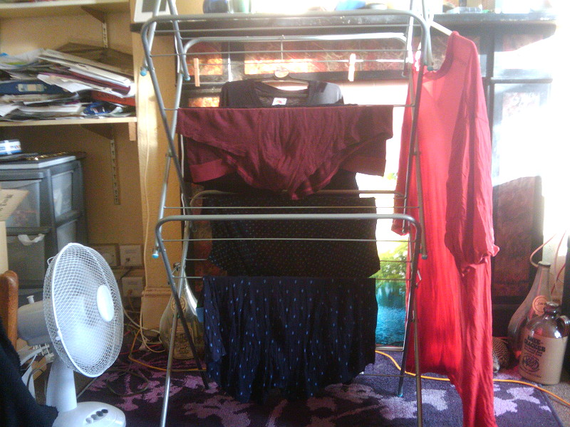 washing drying
                              on the clothes horse