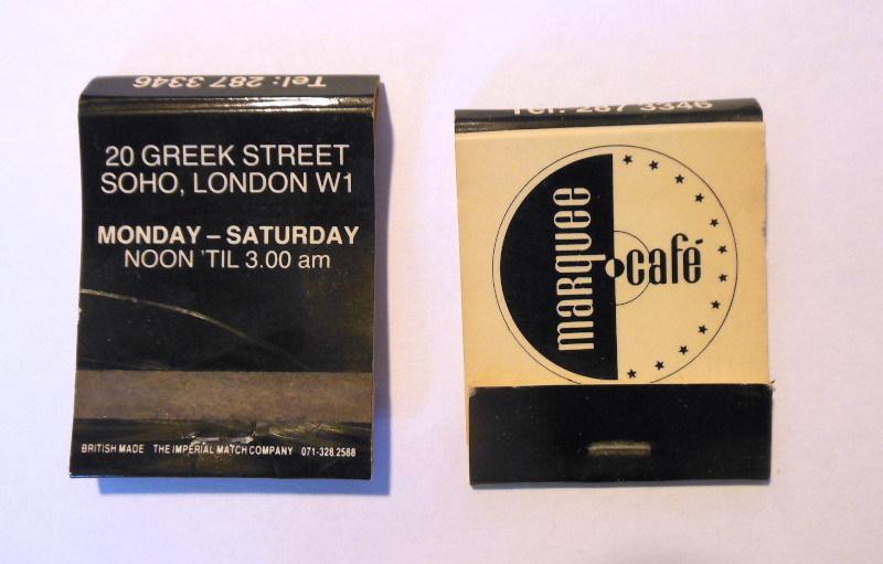 Marquee Cafe
                              matchbooks