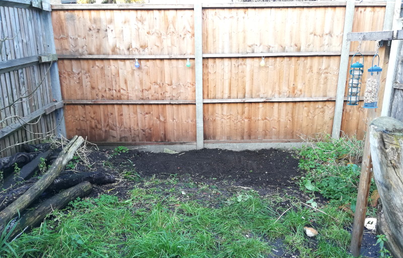 freshly
                                    cleared flower bed