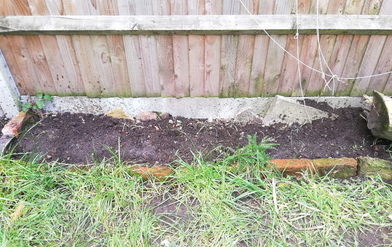 newly
                                    cleared and planted flower bed