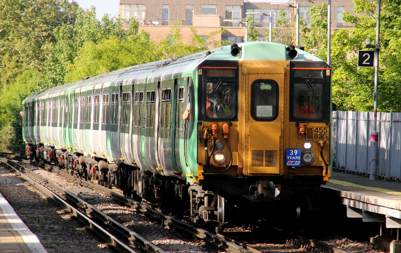 train enters
                              Catford station