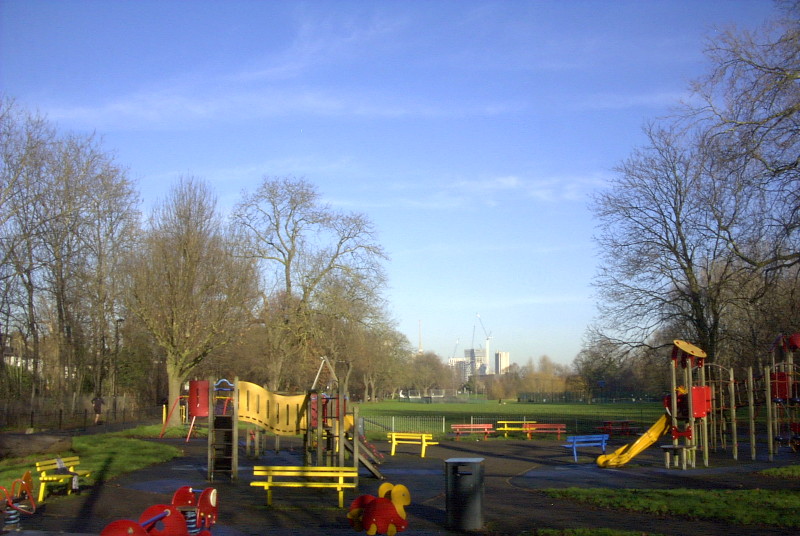 blue sky
                                    across the kiddies playground