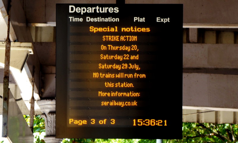 no trains on
                                  the 20th and 22nd July
