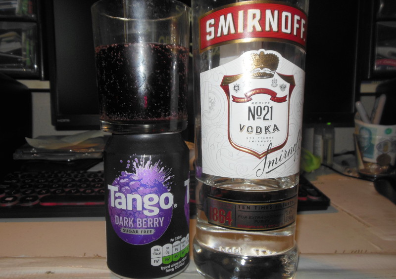 vodka with
                                  sugar free dark berry drink