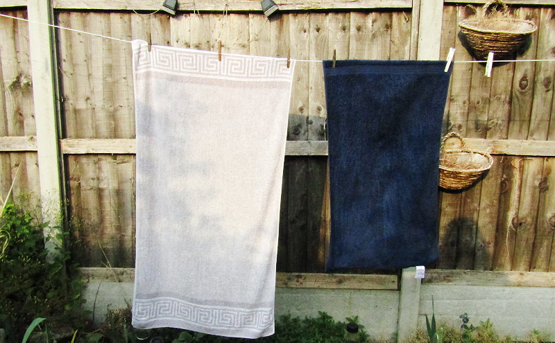 two towels on
                              the washing line