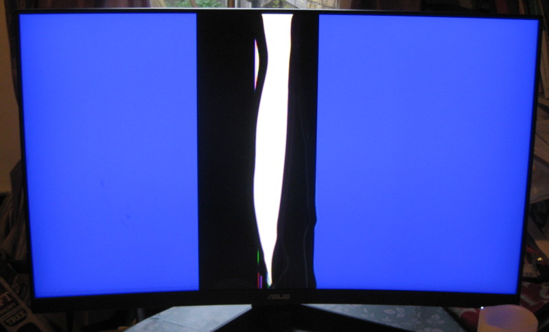 broken
                                  monitor screen