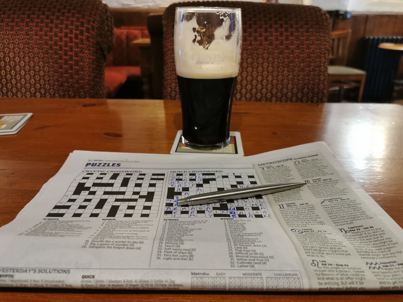 crossword and
                              pint
