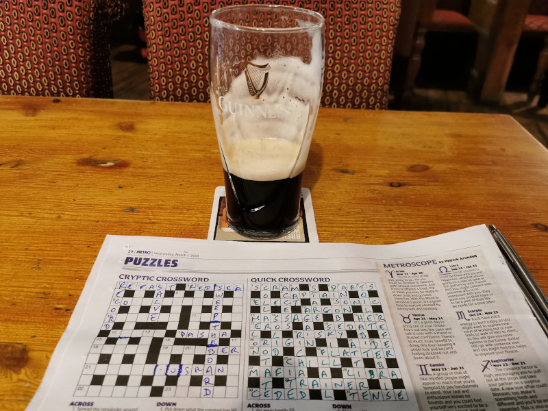 Guinness and
                              crossword