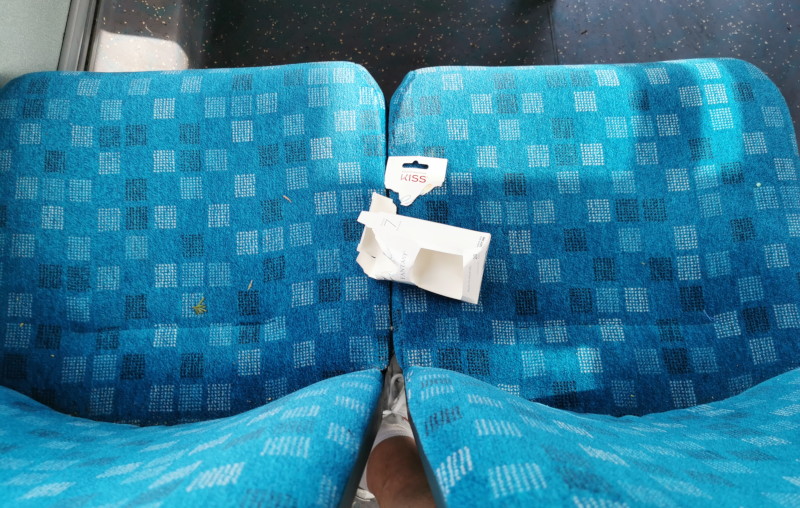 litter on
                                  the bus seat