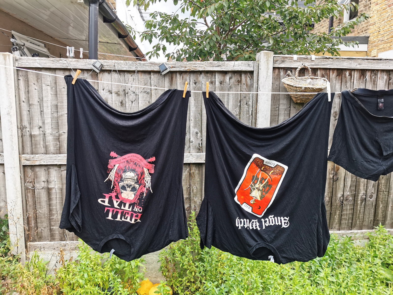 t-shirts
                                  drying on the line