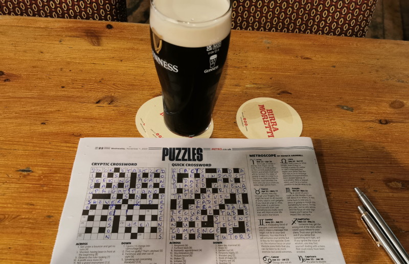 Guinness and
                                  crosswords