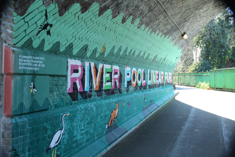 mural inside the
                              railway arch