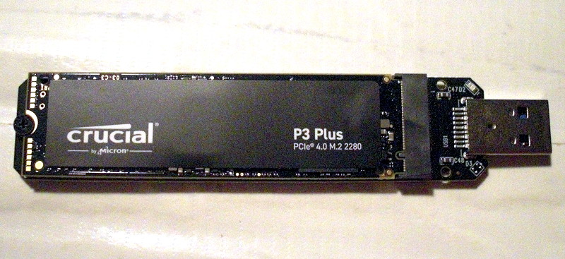 M2 SSD on USB
                                                adapter