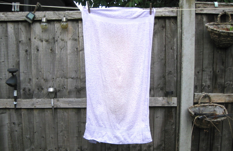 towel drying on the
                                                washing line