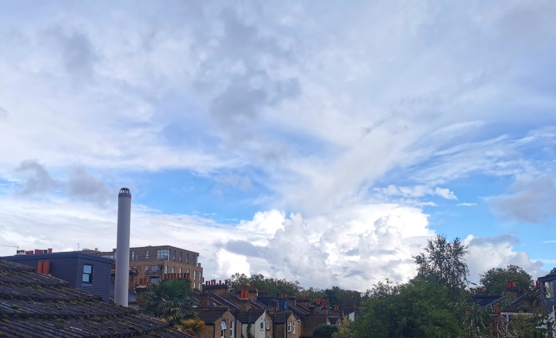 clouds and blue sky this
                                          morning