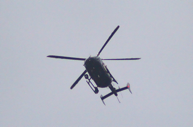 Helicopter in flight