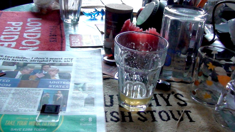 beer
                                          glass and newspaper