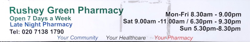 opening times for the
                                          pharmacy