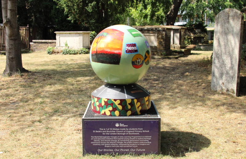 a
                                          globe in a cemetary