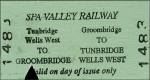 Return ticket on the Spa Valley Railway