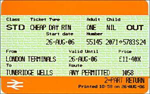 Ticket from Charing Cross